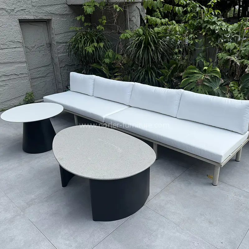 Khung bằng nhôm chất lượng cao sofa hạt gỗ ngoài trời Khung bằng nhôm chất lượng cao sofa hạt gỗ ngoài trời