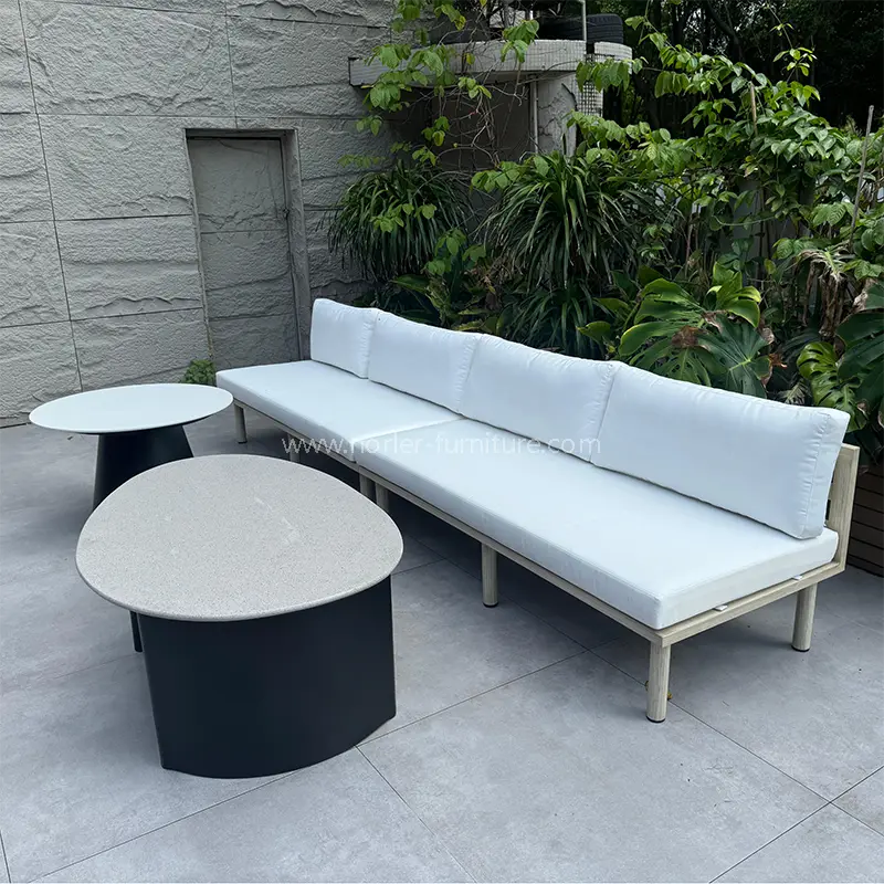 Khung bằng nhôm chất lượng cao sofa hạt gỗ ngoài trời