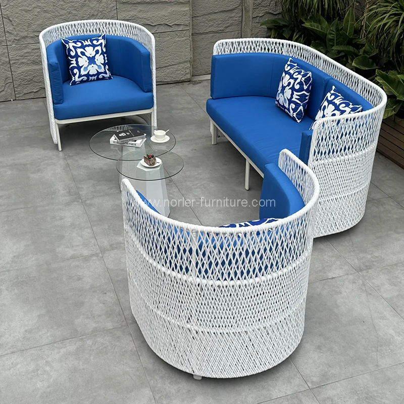 Sợi dây màu xanh mới nhất dệt ghế sofa ngoài trời