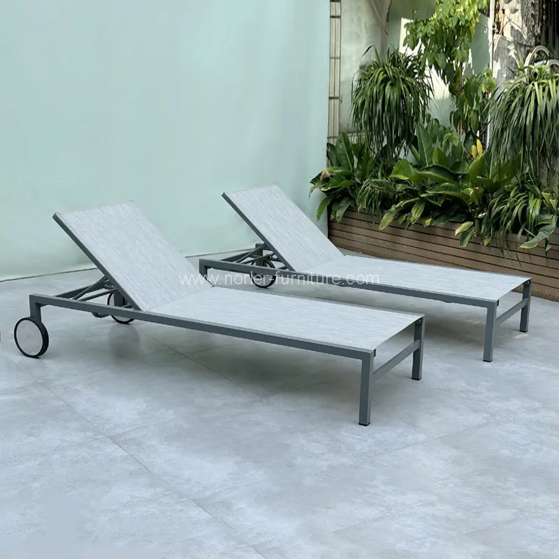 Khung nhôm ngoài trời với Sun Sun Lounger