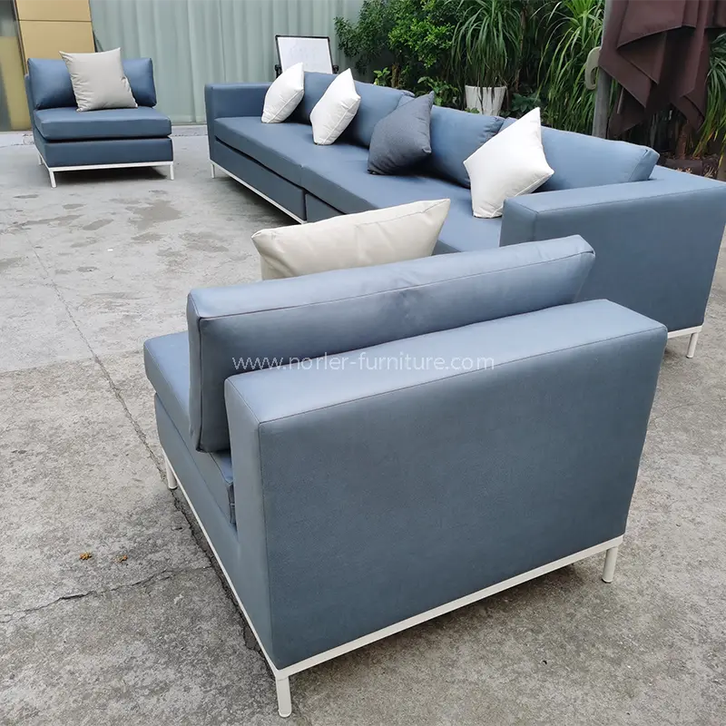 Sofa Khung hợp kim bằng nhôm da màu xanh không thấm nước ngoài trời