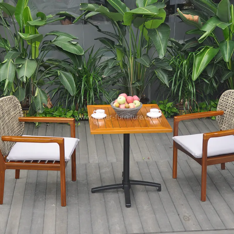 Bộ gỗ rattan gỗ tếch tự nhiên có khả năng chống gỗ tự nhiên thời tiết ngoài trời